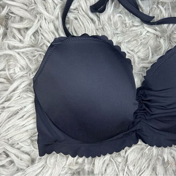 Victoria’s Secret The Getaway Halter black bikini swim top women’s size 32DD - Picture 2 of 9